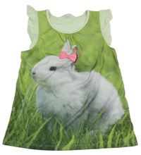 Limetková tunika s králíčkem H&M