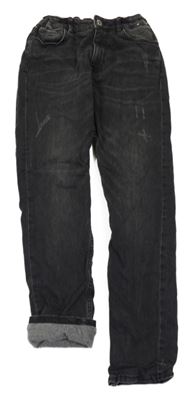 Černošedé skinny fit podšité rifle ošoupaného vzhledu H&M