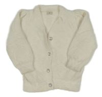 Smetanový chlupatý propínací oversize svetr F&F