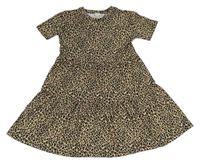 Hnědo-černé šaty s leopardím vzorem River Island