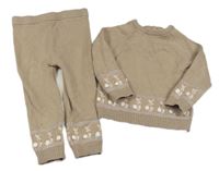 2set - Hnědý svetr s králíky + pletené tepláky - Peter Rabbit M&S