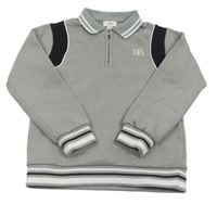 Šedá polo mikina s výšivkou River Island