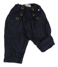 Tmavomodré podšité kalhoty riflového vzhledu M&S