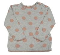 Šedý melírovaný puntíkatý svetr H&M