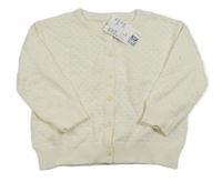 Nové - Smetanový perforovaný propínací svetr H&M