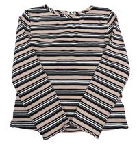 Starorůžovo-černo-bílé pruhované žebrované crop triko F&F