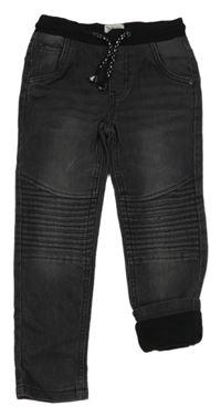 Tmavošedé podšité rifle s úpletovým pasem Pocopiano