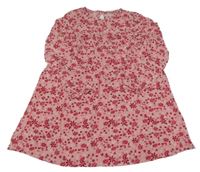 Růžové květované lehké šaty