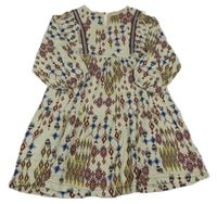 Béžové vzorované lehké šaty Zara