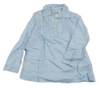 Modro-bílá pruhovaná polo tunika s výšivkami C&A