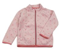 Růžová fleecová propínací mikina s hvězdami Impidimpi