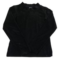 Černé sametové žebrované triko Zeeman