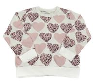 Bílá mikina se srdíčky