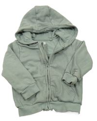 Zelenošedá propínací mikina s kapucí F&F