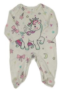 Smetanový overal s jednorožcem