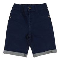 Tmavomodré teplákové riflové kraťasy