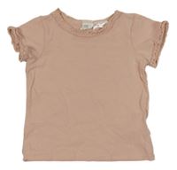 Růžové tričko s volánky H&M