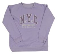 Lila mikina s nápisem Dunnes