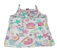 Bílý top s mušlemi a volánem Little Kids