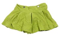 Limetkové manšestrové sukňové kraťasy Jacadi