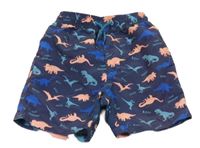 Tmavomodré plážové kraťasy s dinosaury Kiki&Koko