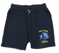 Tmavomodré teplákové kraťasy se žraloky Kiki&Koko