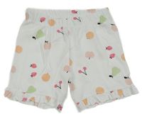 Bílé bavlněné kraťasy s ovocem H&M