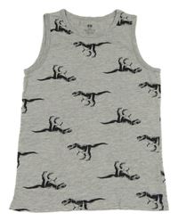 Šedé melírované tílko s dinosaury H&M