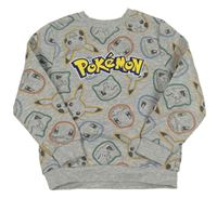 Šedá melírovaná mikina s Pokémony Primark