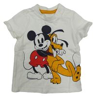 Smetanové tričko s Mickeym a Plutem C&A