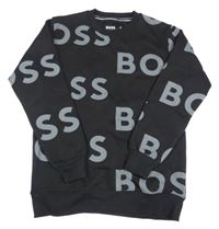 Černá mikina s nápisy Boss