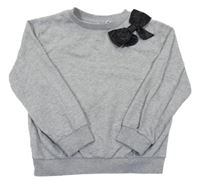 Šedá melírovaná mikina s mašlí H&M