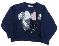 Tmavomodrá mikina s Minnie z flitrů Sinsay