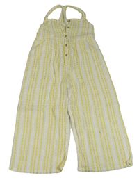 Bílo-žlutý pruhovaný culottes overal F&F