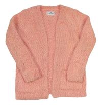 Růžový chlupatý svetrový cardigan Yd.
