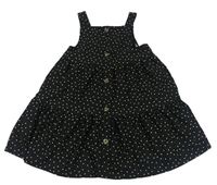 Černé puntíkaté šaty s knoflíky Primark
