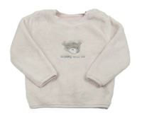 Světlerůžová chlupatá mikina s medvědem Nutmeg