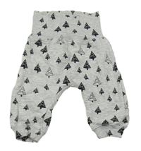 Šedé tepláky s černými stromky H&M