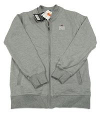 Nové - šedá melírovaná propínací mikina s nápisem 