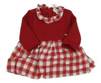 Červeno-bílé kostkované teplákové šaty Mayoral