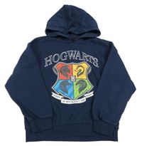 Tmavomodrá mikina s potiskem a kapucí - Harry Potter