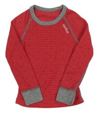 Růžovo-šedé vzorované thermo triko odlo