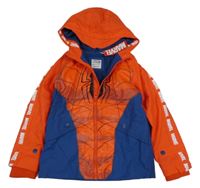 Nové - červeno-modrá nepromokavá zateplená bunda s kapucí - Spiderman Primark