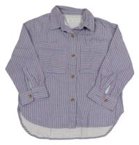 Modro-červená pruhovaná halenka Zara