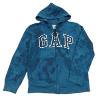 Petrolejová vzorovaná propínací mikina s logem GAP