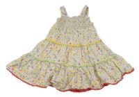 Bílo-barevné květované lehké šaty Mothercare