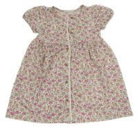 Světlerůžové květované propínací šaty Primark