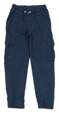 Tmavomodré tepláky s kapsami