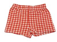 Červeno-bílé kostičkované kraťasy 