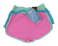 Nové - růžovo-zeleno-modré plážové kraťasy Dunnes 